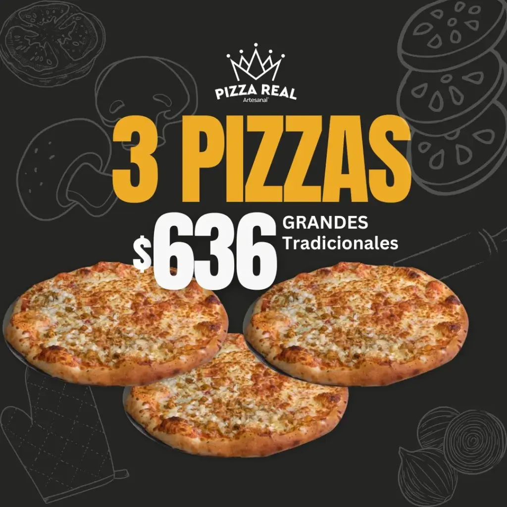 PROMO KIT 3 Pizzas GRANDES Tradicionales